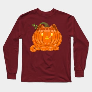 Pumpkitten Spice with Fall Confetti Long Sleeve T-Shirt